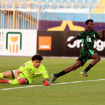 PHOTO: Goal! Auwal Ibrahim races away after scoring the lone goal that earned the three points against Tunisia.